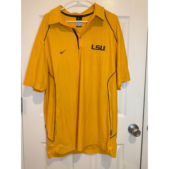 Nike LSU Tigers Dri-FIT Polo Shirt NCAA College Gold‎ Athletic XL - Picture 1 of 5